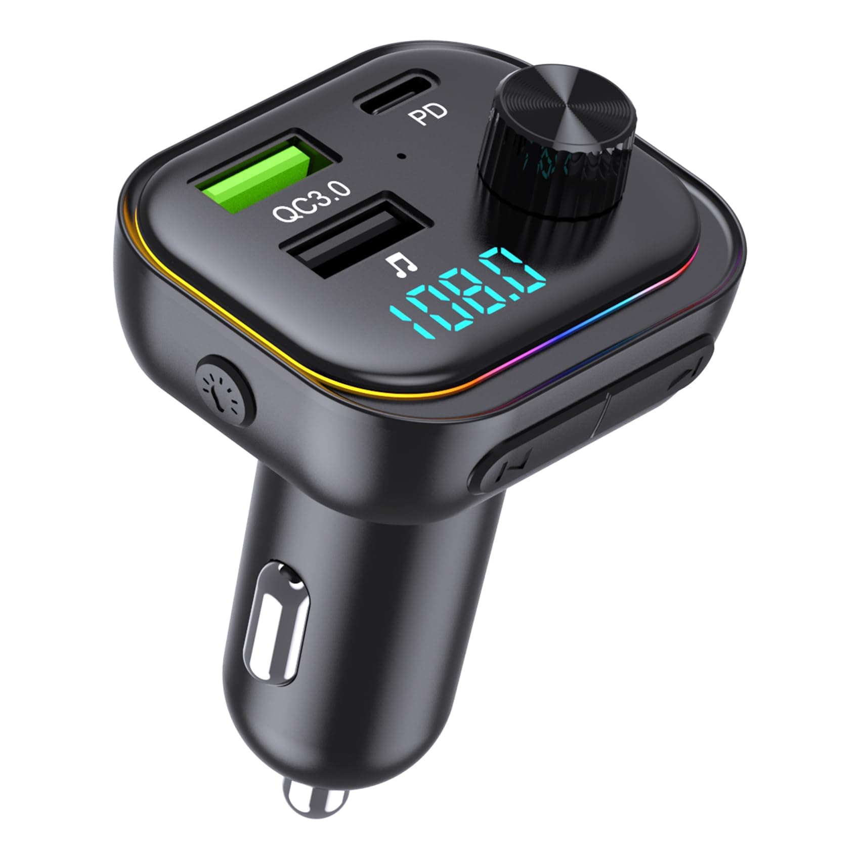 FM Transmitter Bluetooth V5.3-54W (PD 36W&18W) 3 USB Port Ladegerät Autoadapter 🚗