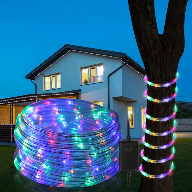 🎉 Herrselsam Lichterschlauch Außen 10M 240 LEDS Lichtschlauch Bunt 🌟