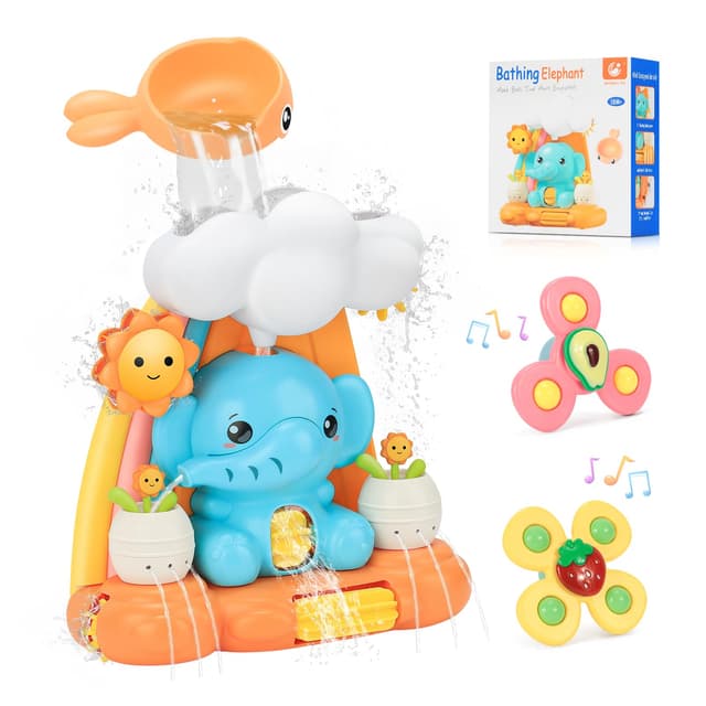 Badewannenspielzeug Elefant CS COSDDI Badespielzeug für Kinder ab 1 Jahr 🐘🌻