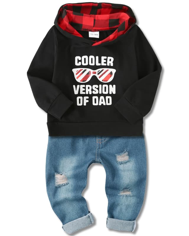 👶🏼 Amissz Babykleidung Set für Baby Jungen - Outfit mit Kapuzenpullover und Hose in Rosa 👶🏼