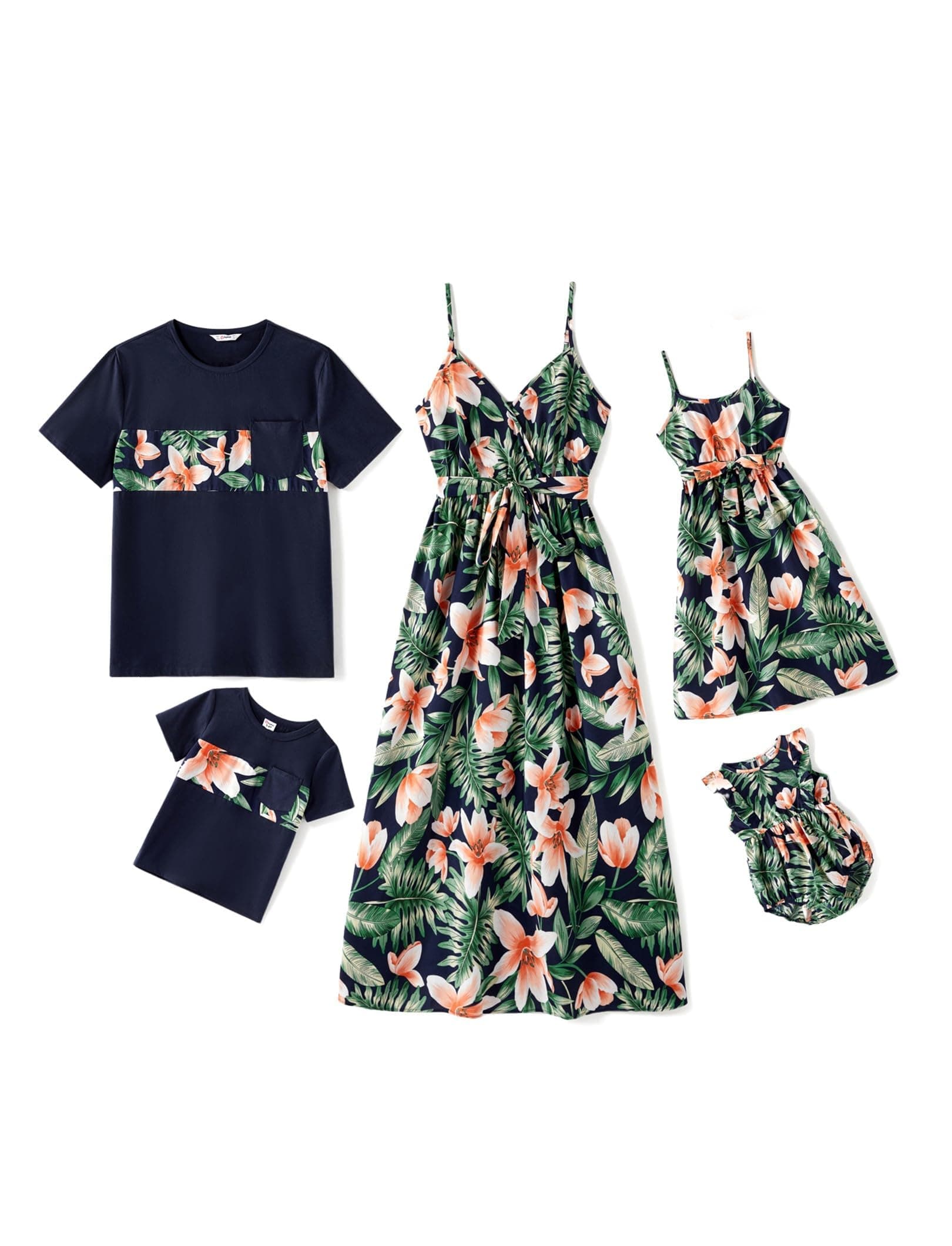 PATPAT Familien Partnerlook Set - Hawaii Sommer Outfit für Mama, Papa, Kinder - Strandkleidung Familie