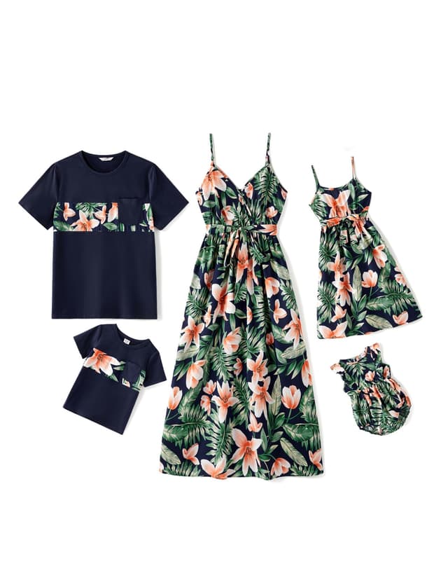 PATPAT Familien Partnerlook Set - Hawaii Sommer Outfit für Mama, Papa, Kinder - Strandkleidung Familie