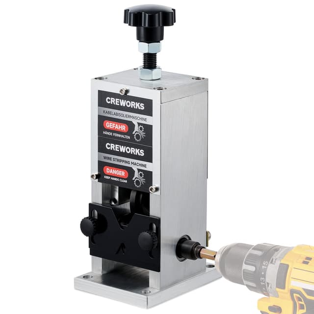 🔧 CREWORKS Manuelle Kabelabisoliermaschine 3 Einzugslochplatte 1,5-25mm Kabelschälmaschine Kabel 5 Zuführungslöcher Abisloiermaschine Abisolierzange Abisoliergerät Kupferdraht-Recycling Manual 1,5-25 mm