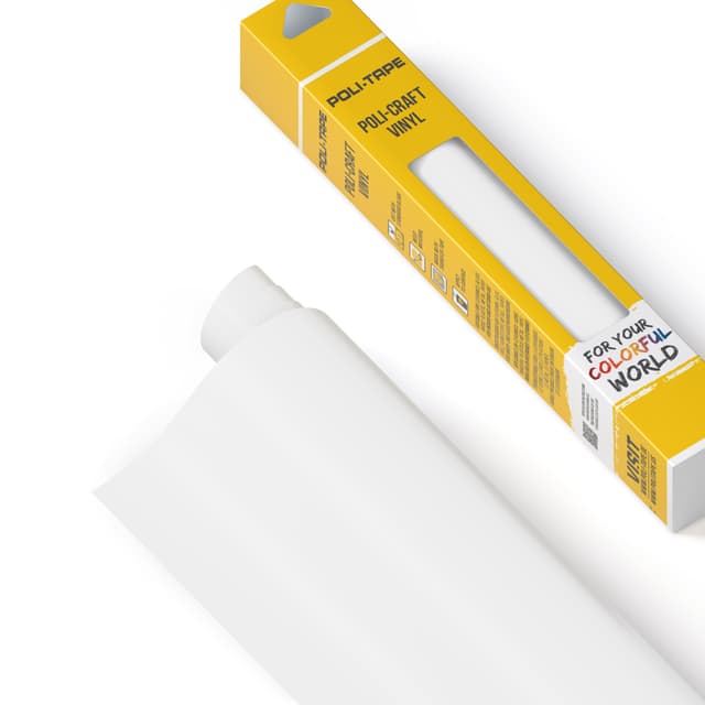 🎨 POLI-CRAFT Vinyl Klebefolie (PERMANENT) - 30,5 cm x 183 cm Weiß matt