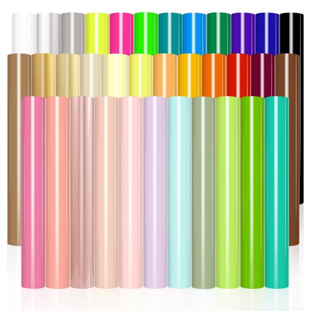 VINYL FROG Plotterfolie Textil 35 Stück Heat Transfer Vinyl Regenbogen Flexfolie