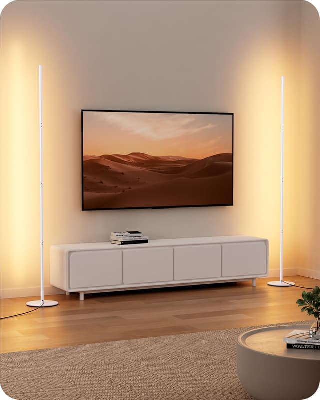 🌟 EDISHINE 2 Stück Stehlampe Wohnzimmer, LED Stehlampe Dimmbar 🌟