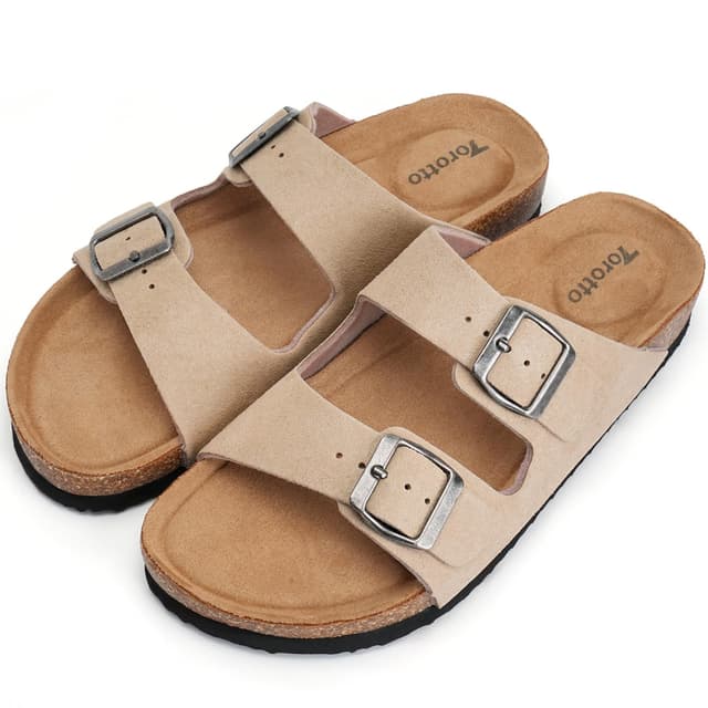 🌟 Torotto Damen Pantoletten Sandalen Leder Clogs Hausschuhe 🌸