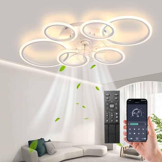 🌀🌟 MiiR LED Deckenventilator mit Beleuchtung, 110CM Lampe mit Ventilator Und Fernbedienung APP 🌟🌀