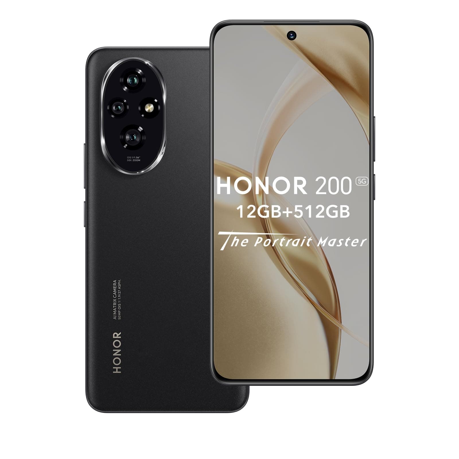 📱 HONOR 200 5G Smartphone 12GB 512GB, 120Hz 6.7' AMOLED, Snapdragon 7 Gen 3, 5200mAh Akku, Triple 50 MP Kamera, Android 14, Dual SIM, NFC, Schwarz