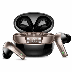 🎧 Bluetooth Kopfhörer Schwarzgold - 47Std Spielzeit - IP7 Wasserdicht