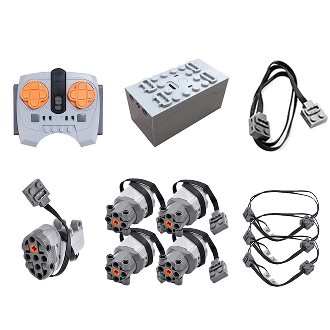 🚀 Power Functions Set: Motoren Set mit Motor, Fernbedienung, Batteriebox, Servomotor, L-motor