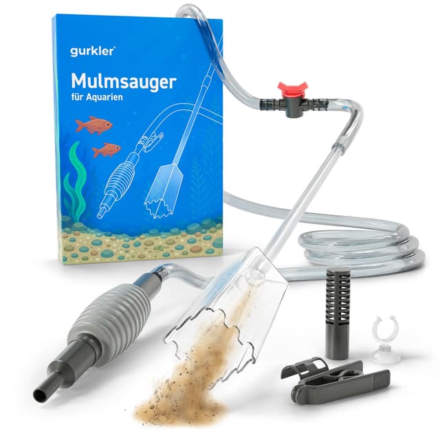 🐠🧹 Gurkler Mulmsauger Aquarium Sauger mit Sperrventil - Aquarium Reinigungsset 🐠🧹