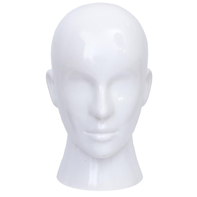 YYQXZG Männliche Mannequin Kopf weiß glänzender professioneller Kopf PVC Mannequin Kopf Anzeige für Brillen, Hut, Spielkonsole, Perücken, Kopfhörer (Bright white) 🕶️🎩🎮🎧