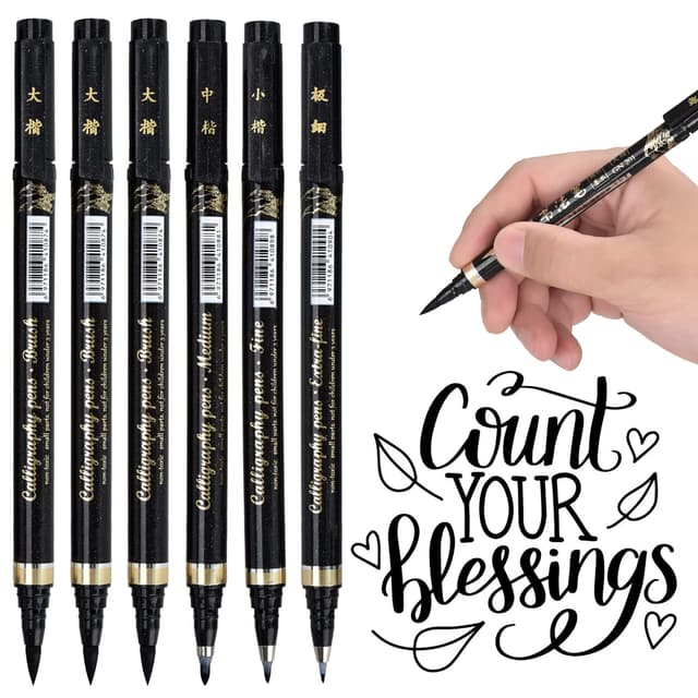 🎨 6 Kalligraphie Stifte Set - Schnelltrocknender Calligraphie Stifte - Handlettering Stifte