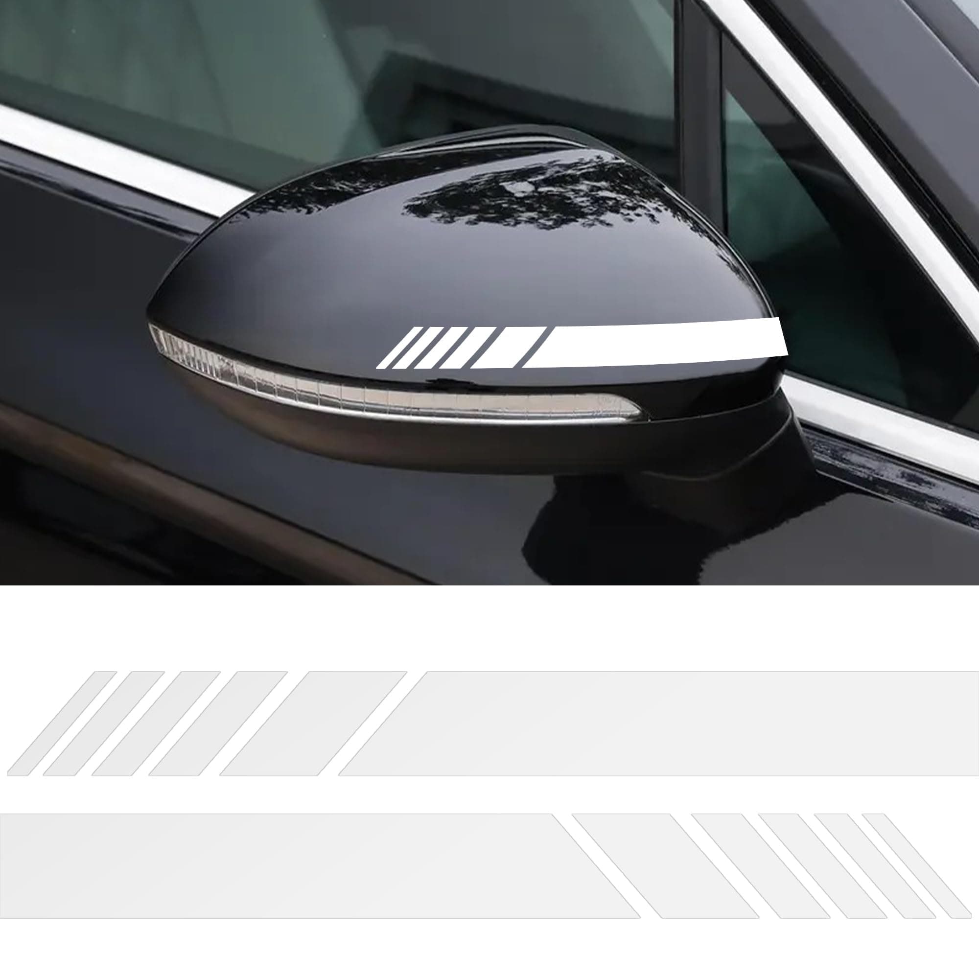 🚗🌟 Flaconi Auto Aufkleber für den Rückspiegel (Weiß) - Hochwertiges Vinyl & Einfache Installation