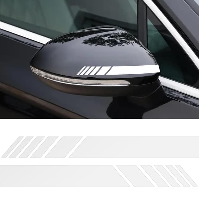 🚗🌟 Flaconi Auto Aufkleber für den Rückspiegel (Weiß) - Hochwertiges Vinyl & Einfache Installation