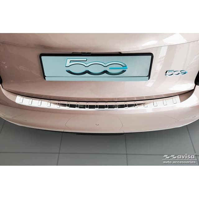 🚗 Avisa Edelstahl Heckstoßstangenschutz für Fiat 500e Berlina & Cabrio 2020- 'Ribs' 🛡️