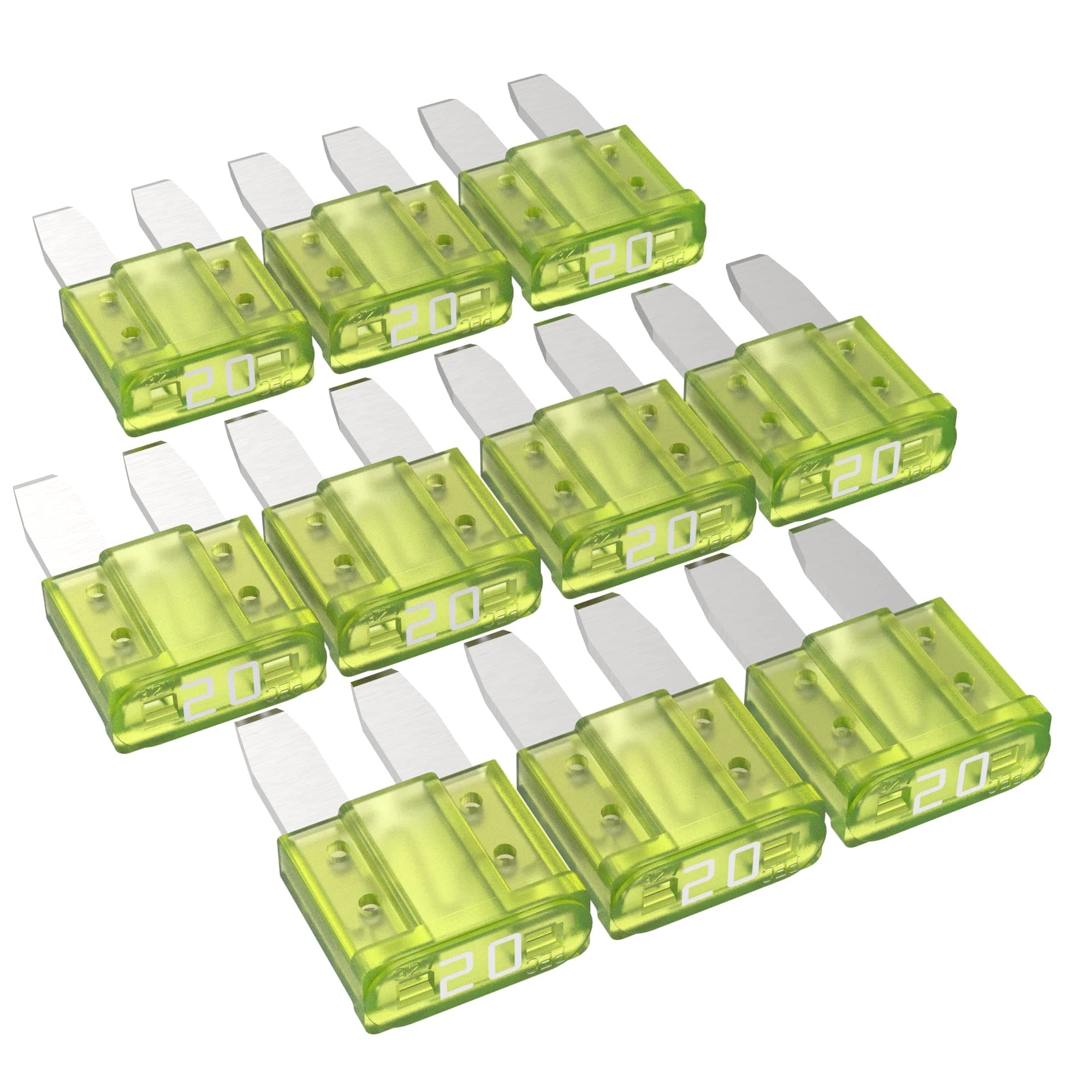 🚗 AUPROTEC Micro 2 Kfz Sicherungen Flachstecksicherungen MikrOTO II 5A - 30A Auswahl: 20A Ampere gelb, 10 Stück