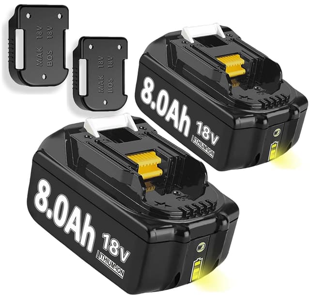 2X 18V 8.0Ah/8000mAh Ersatzakku für BL1860B BL1860 BL1840 BL1830 BL1815 BL1835 BL1860B BL1850B BL1845 BL1850 194205-3 LXT-400 with LED Werkzeugakku 8.0Ah AKKU