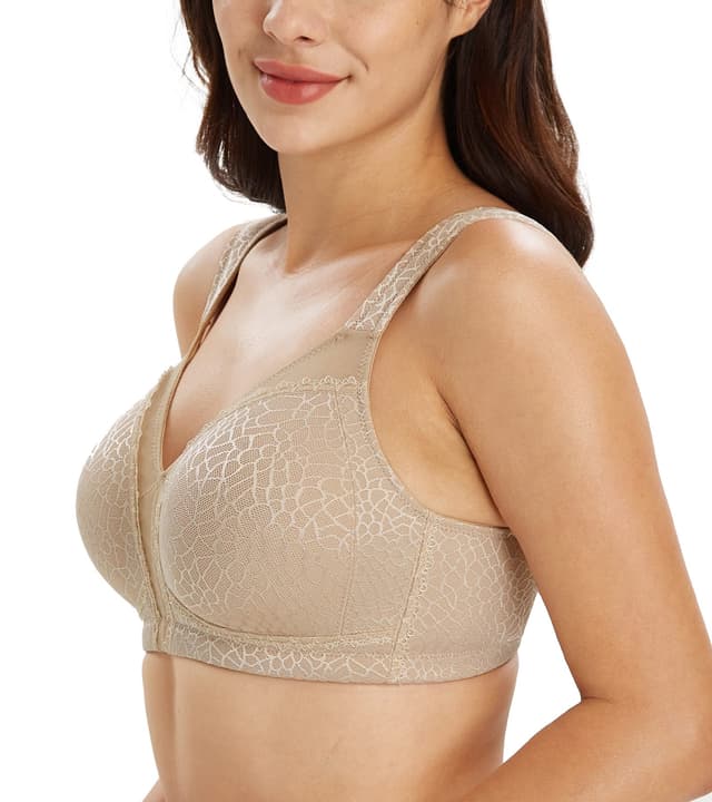 🌟 Lemorosy Damen Komfort Vollschalen BH 85D Braun - 20.39€