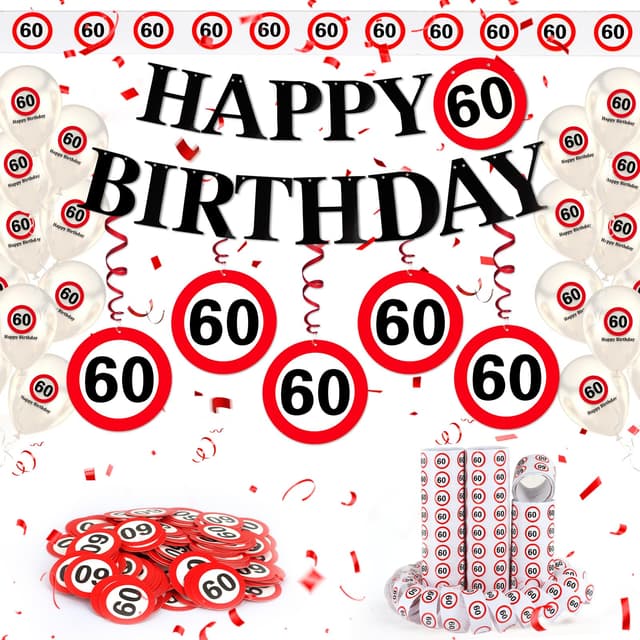 WenmthG 60 Geburtstag Deko Männer Frauen - Verkehrszeichen 60 Jahre