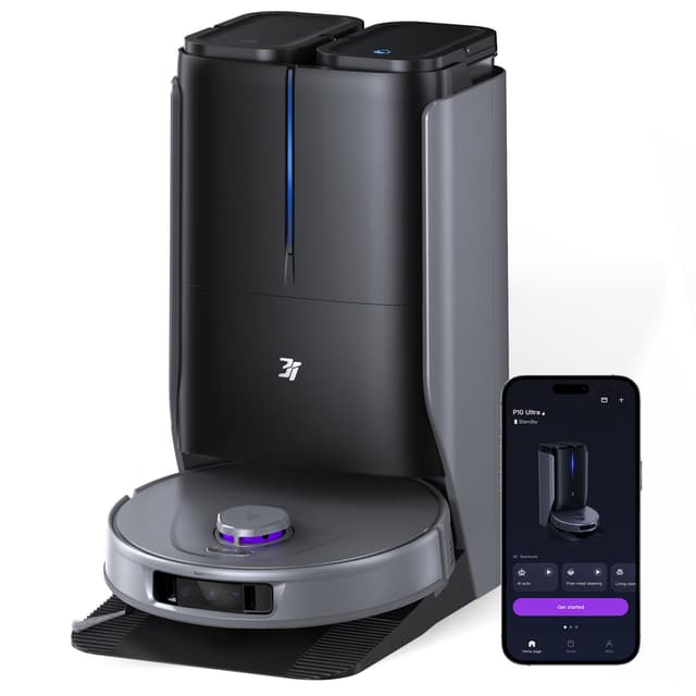 🤖🧹 3i P10 Ultra Saugroboter mit Wischfunktion & Absaugstation | 18000 Pa Saugkraft | Hebarem Wischmopp Schwarz
