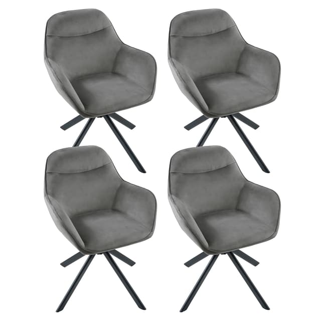 🪑  Goeurvant Drehstuhl Esszimmer 4er Set Grau mit Armlehne 😍