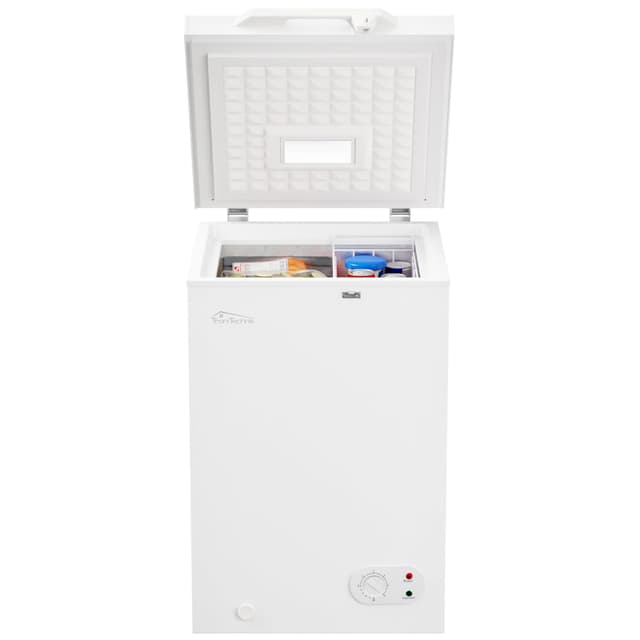 Tronitechnik® Gefriertruhe Kühltruhe BORGAR PRO mit 2in1 Gefrier- und Kühlfunktion 🌬️❄️ | 110 Liter, 169kwh/Jahr, 85cm hoch, geringe Lautstärke | LED-Licht | Rollen | Kindersicherung durch Schloss | Weiß 110L PRO