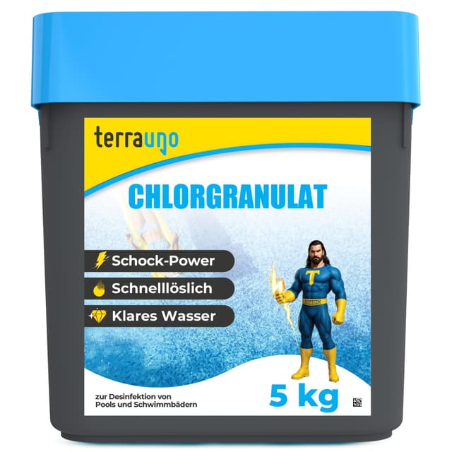 🏊‍♂️⛱️ TerraUno Chlorgranulat für Pool | 5Kg | Schnelllöslich & Hygienisch