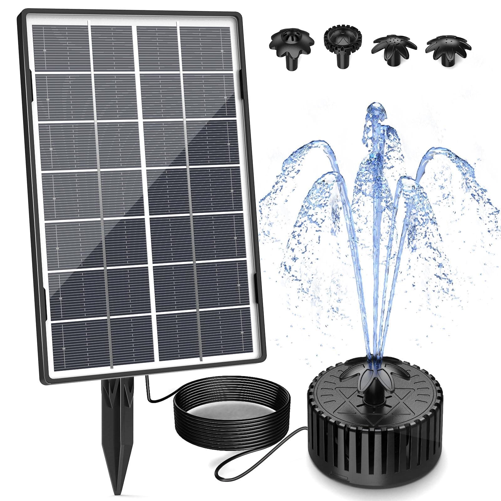 🌞🌿 AISITIN Solar Springbrunnen für Außen 3,5W - Upgraded Glas Solarbrunnen für Draussen