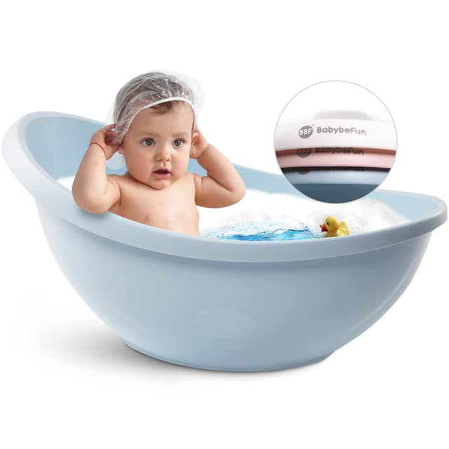 👶 BabybeFun Baby Badewanne für Neugeborene [Testsieger] 🛁 Rutschfeste Babybadewanne für Babys und Kleinkinder [0-12 Monate] 💙