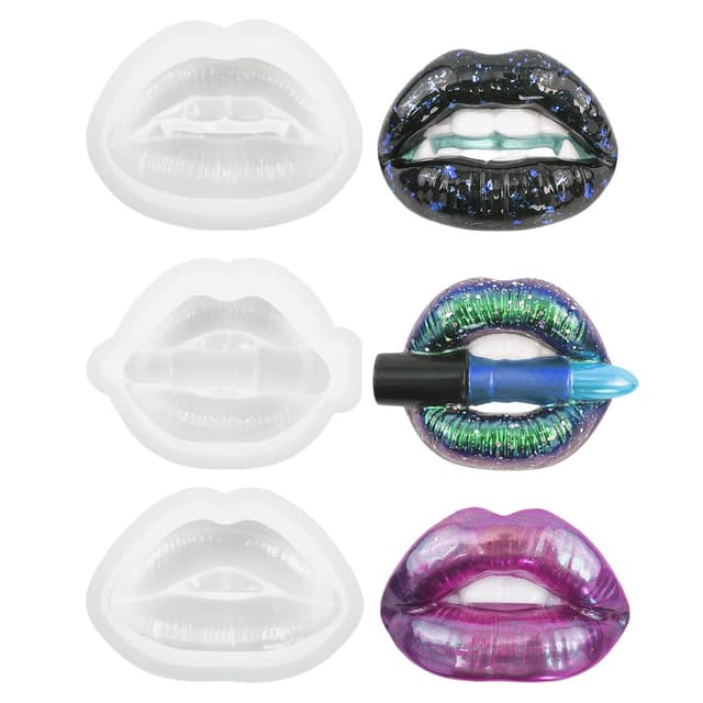 Voyyphixa 3 Stück Lippen Silikonformen Epoxidharz 🎃🎨