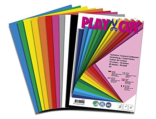 🎨 PLAY-CUT Tonkarton A4 (220g/m2) | 50 Bogen Bastelkarton Bunt 🌈