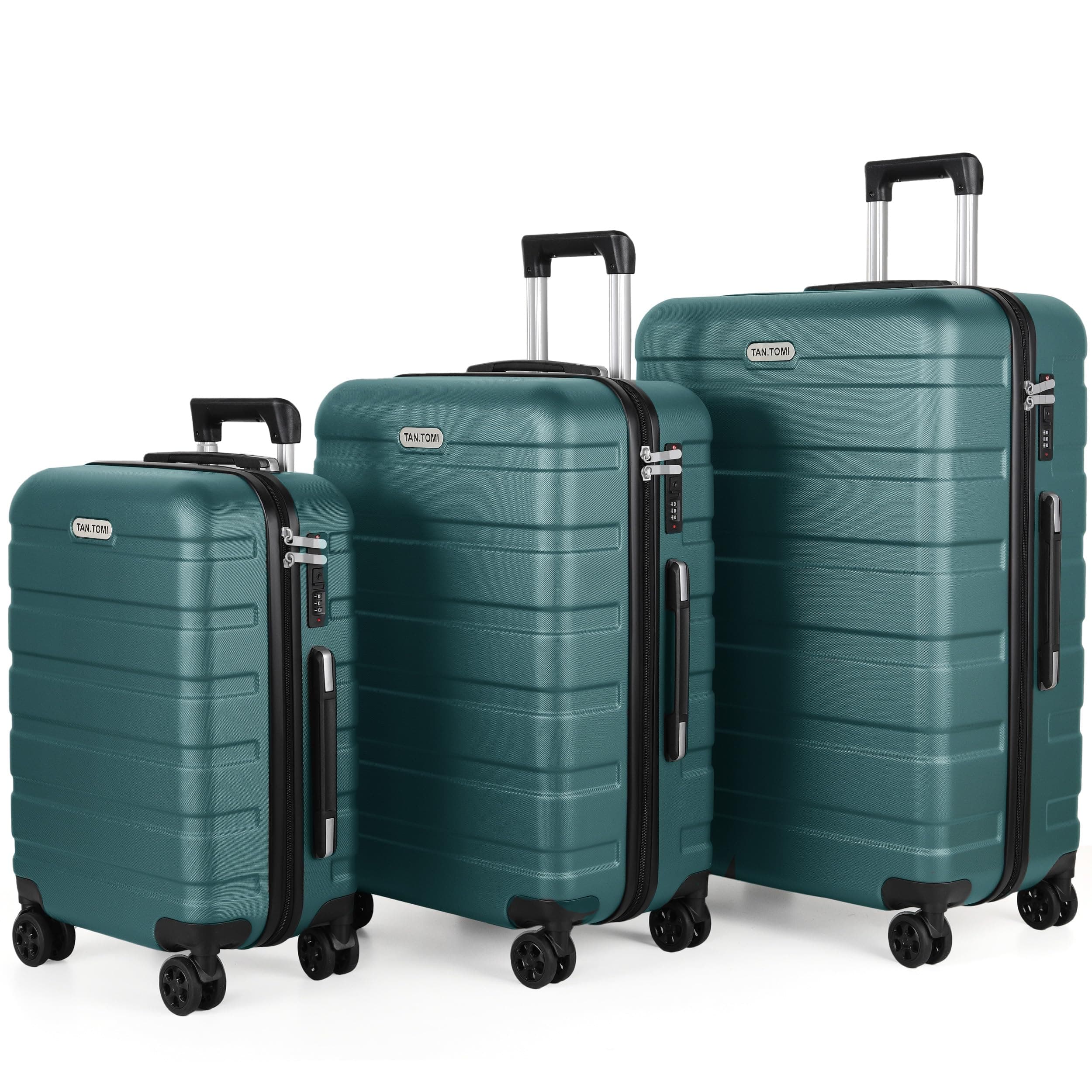 🌟 TANTOMI Koffer Set 3 Teilig Hartschale - Helles Dunkelgrün Koffer-Set 🌟