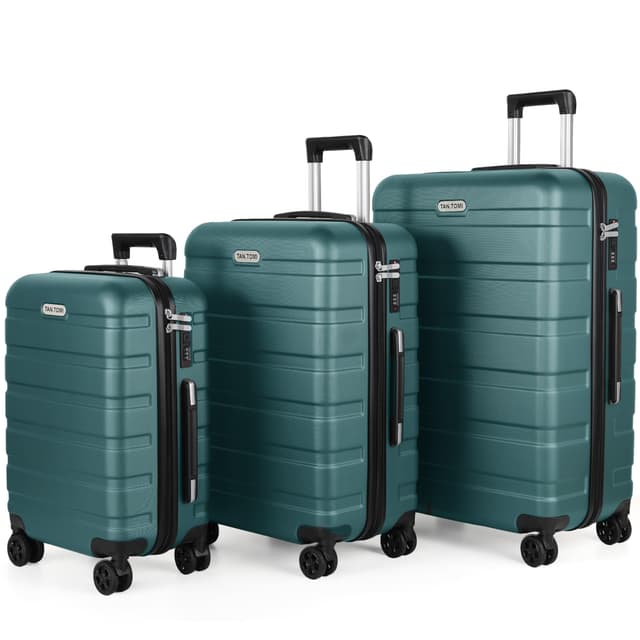 🌟 TANTOMI Koffer Set 3 Teilig Hartschale - Helles Dunkelgrün Koffer-Set 🌟