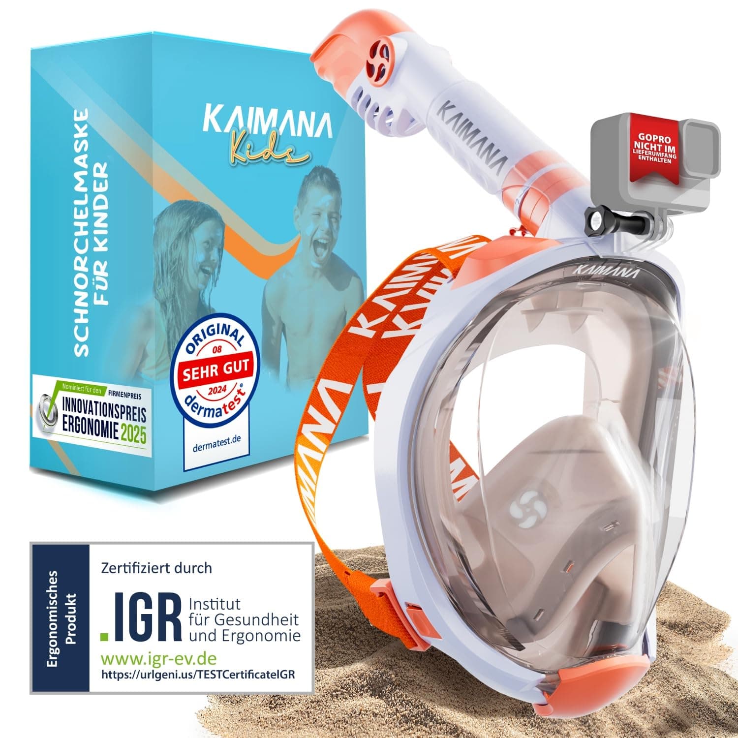 🏊 Die Preisgekrönte KAIMANA® Schnorchelmaske für Erwachsene & Kinder - Absolut CO₂-sicher 🌊