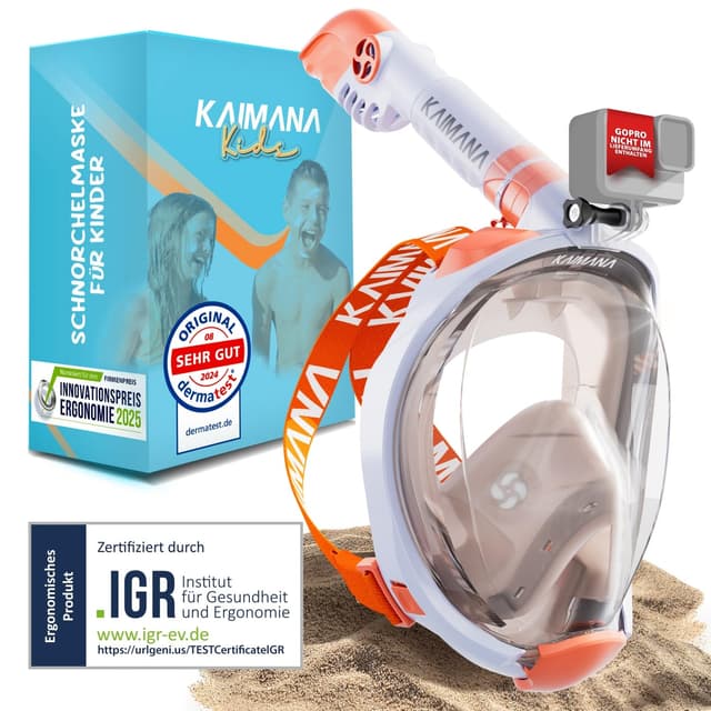 🏊 Die Preisgekrönte KAIMANA® Schnorchelmaske für Erwachsene & Kinder - Absolut CO₂-sicher 🌊