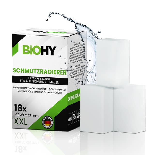 BiOHY Schmutzradierer Schwamm (1 x 18 Stück) | Zauberschwämme für Schuhe, Küche, Bad, Wände und Autos