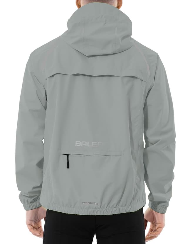 Baleaf Herren Regenjacke 🌧️ Wandern Windbreaker 🌬️ Trekking Radjacke M Grau