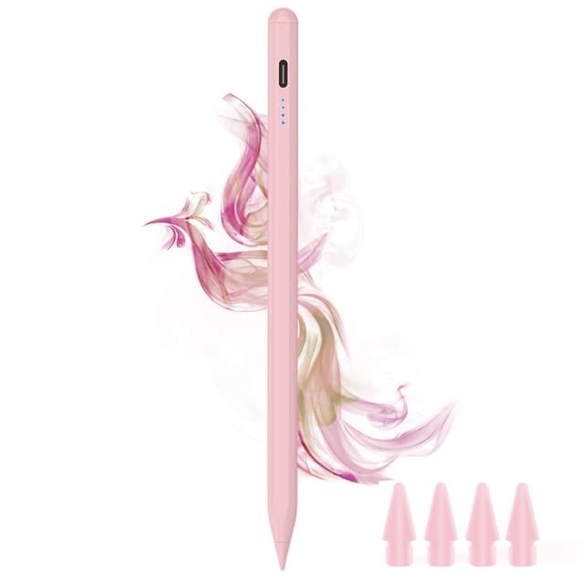 🌸 Stylus Pen für iPad 2018-2024 mit USB C Schnellladung und Palm Rejection - Rosa 3S-Rosa