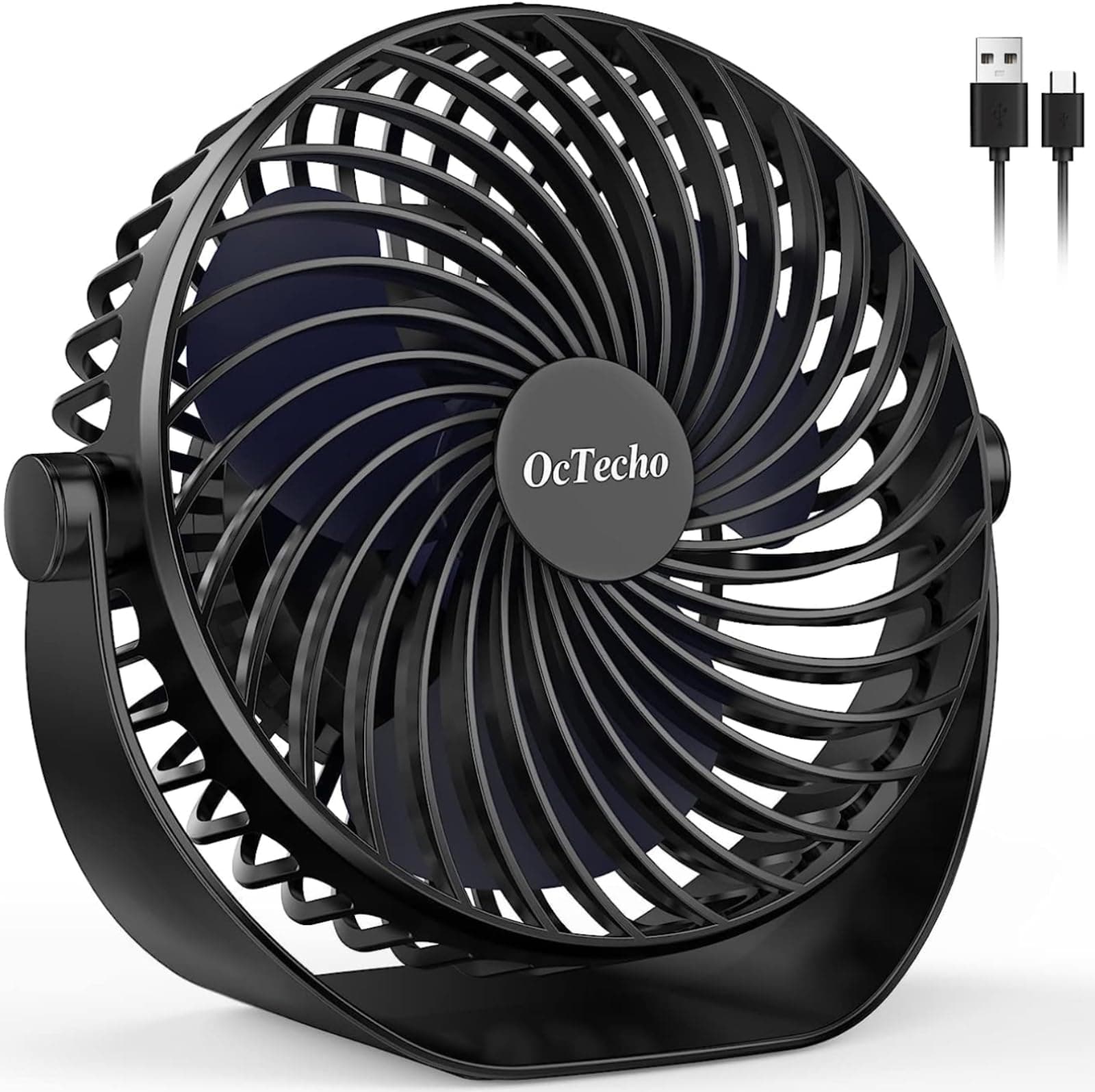🌀 OcTecho USB Ventilator | Mini Tischventilator für Büro und Zuhause 🌬️