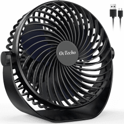 🌀 OcTecho USB Ventilator | Mini Tischventilator für Büro und Zuhause 🌬️
