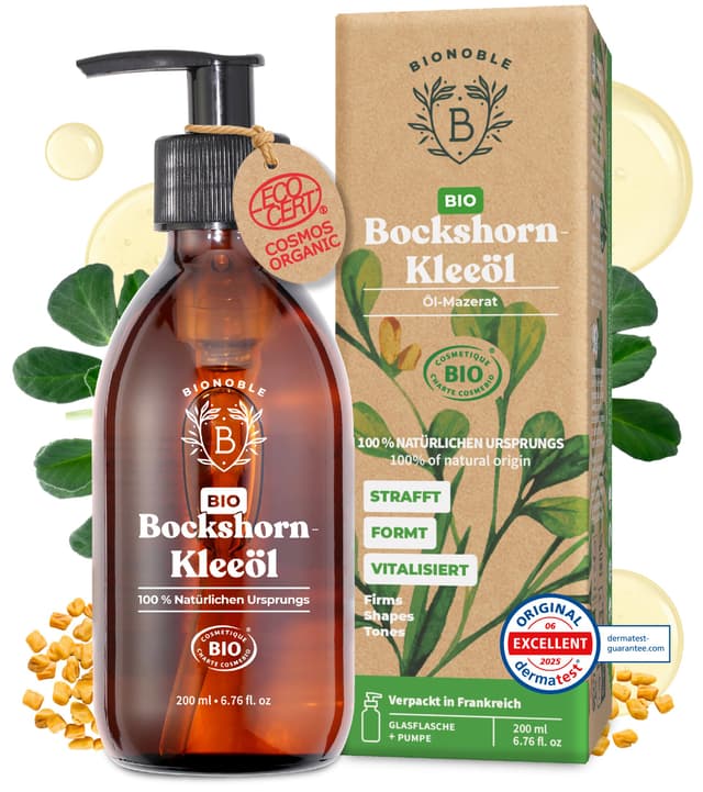 Bionoble Bockshornklee-Öl Bio 200ml - Öl-Mazerat aus Bockshornkleesamen und Sonnenblumenöl