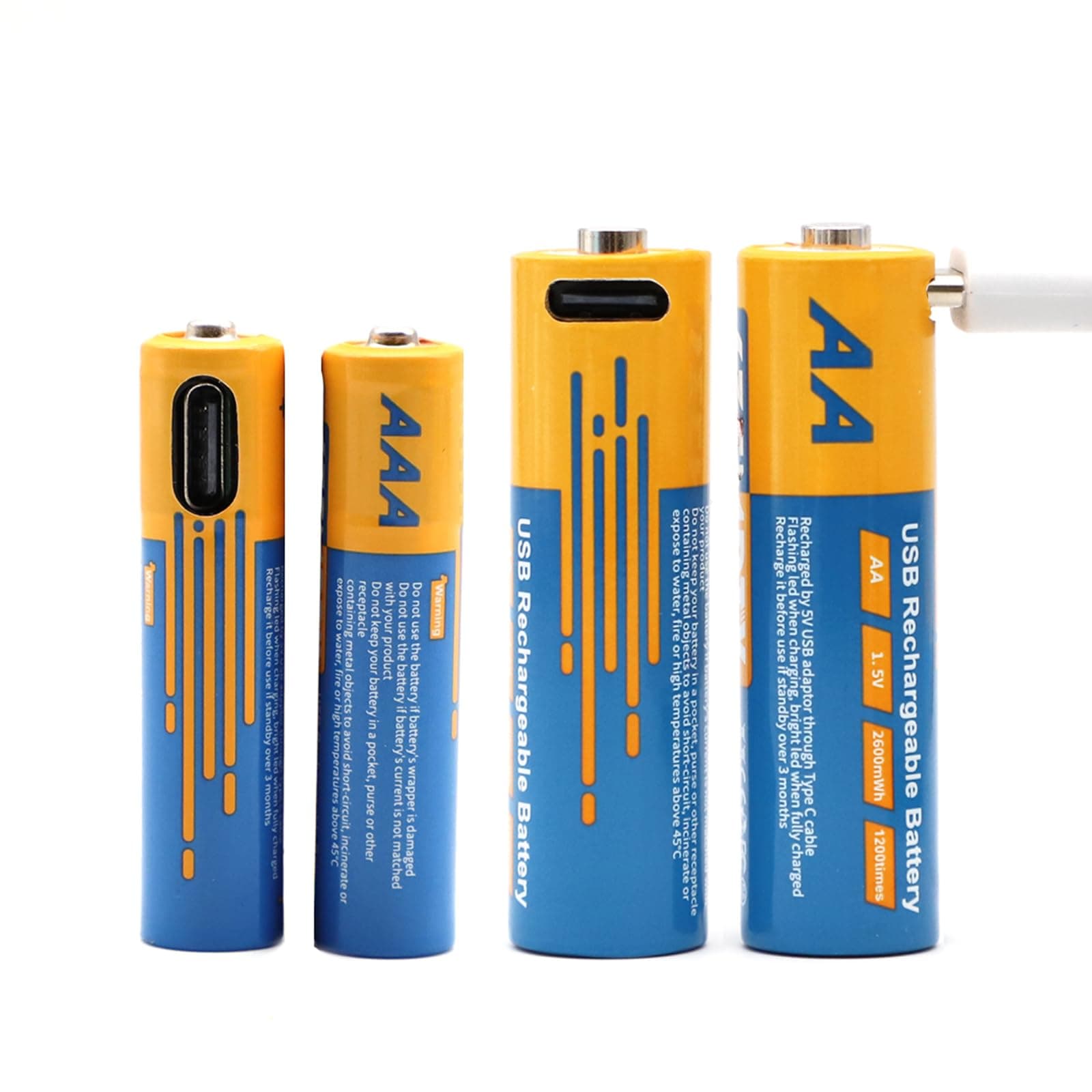 🔋🔌 SZEMPTY 2 AA + 2 AAA Lithium wiederaufladbare Batterien mit 4 in 1 typeC Ladekabel