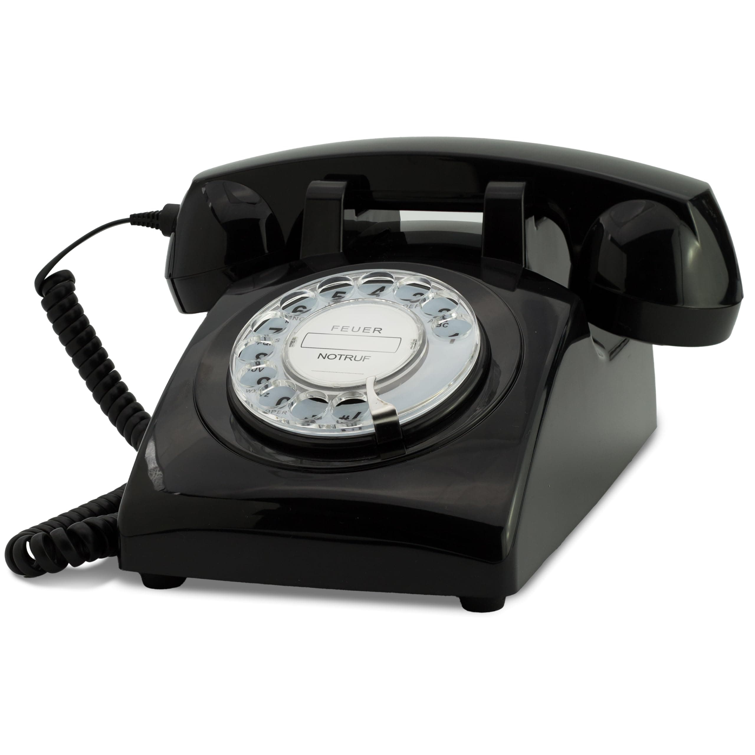 Opis 60s Cable: Das Retro-Telefon mit Wählscheibe in Schwarz 📞