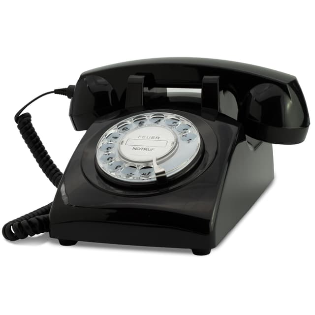 Opis 60s Cable: Das Retro-Telefon mit Wählscheibe in Schwarz 📞