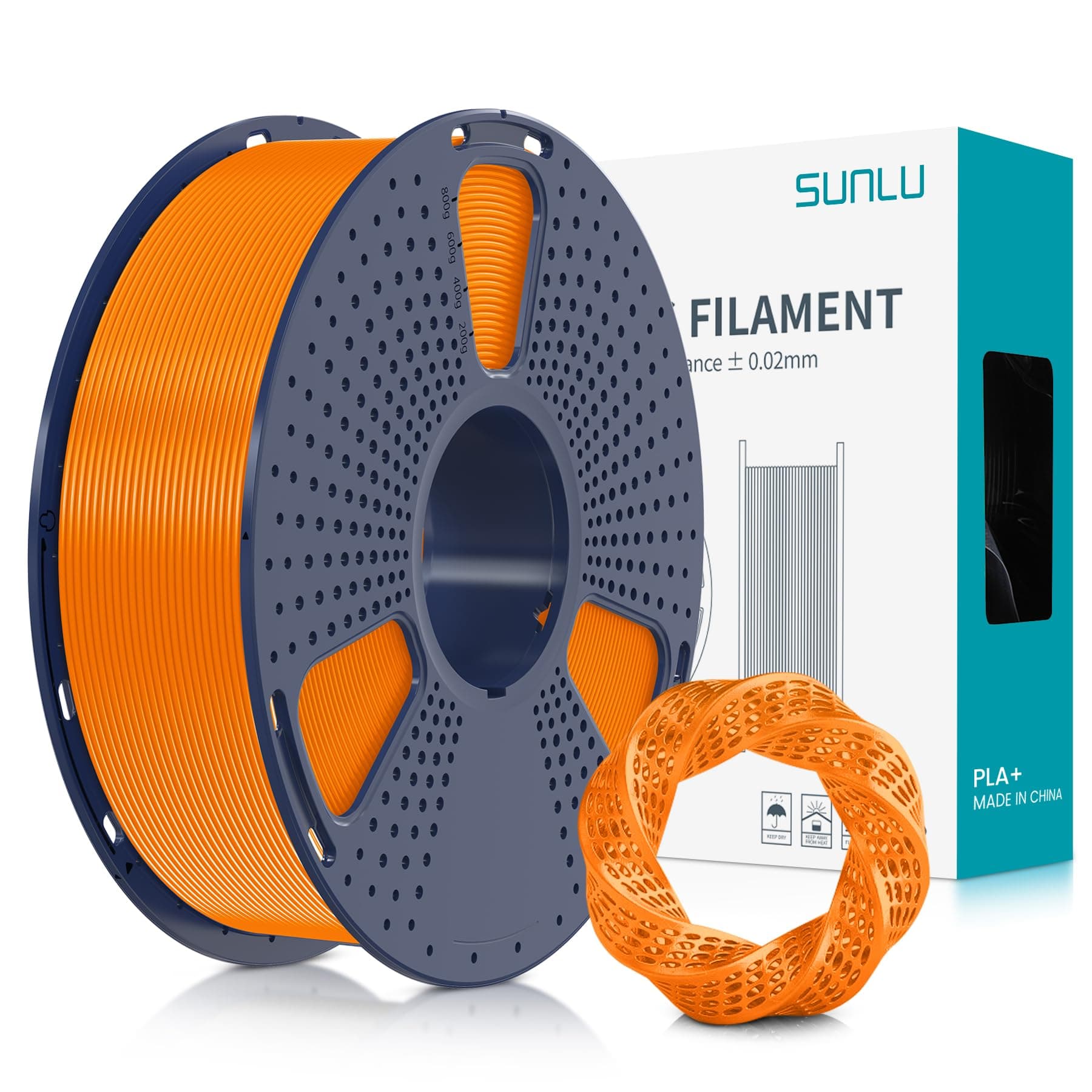 SUNLU PLA+ Filament 1.75mm Orange 1KG 🌞🔶