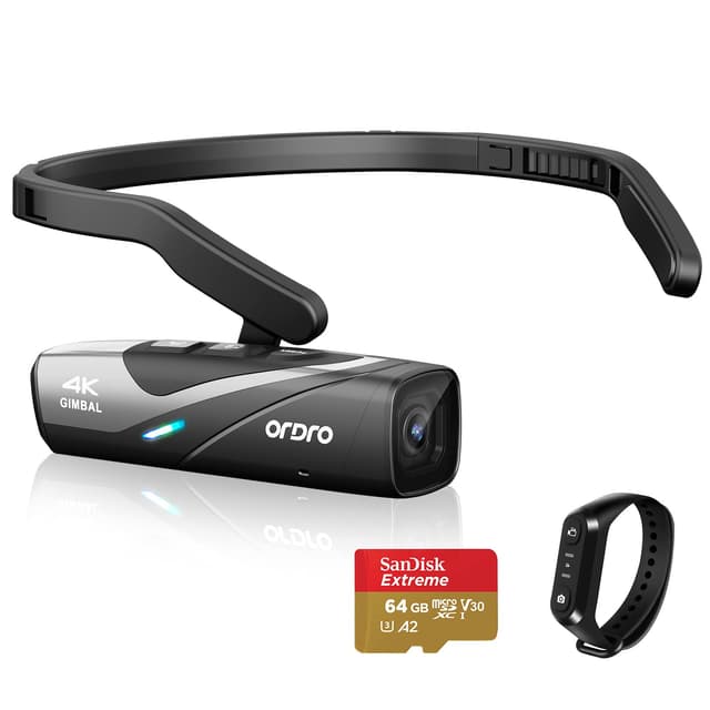 ORDRO EP8 Kopfkamera 4k 60fps 📷🎥🔥 Kostenloser tragbarer Camcorder 1080p 60fps WiFi Videokamera