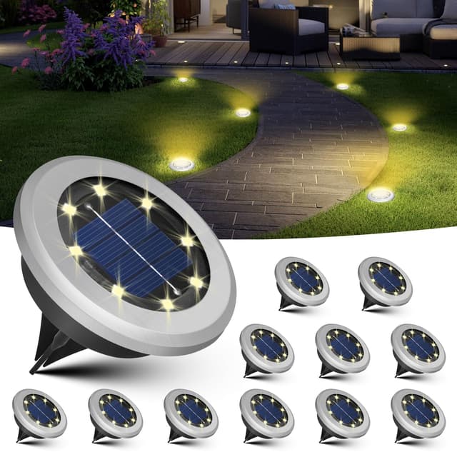 Angebot: 12 Stück Solar Bodenleuchten Aussen 🌞🌳🏡