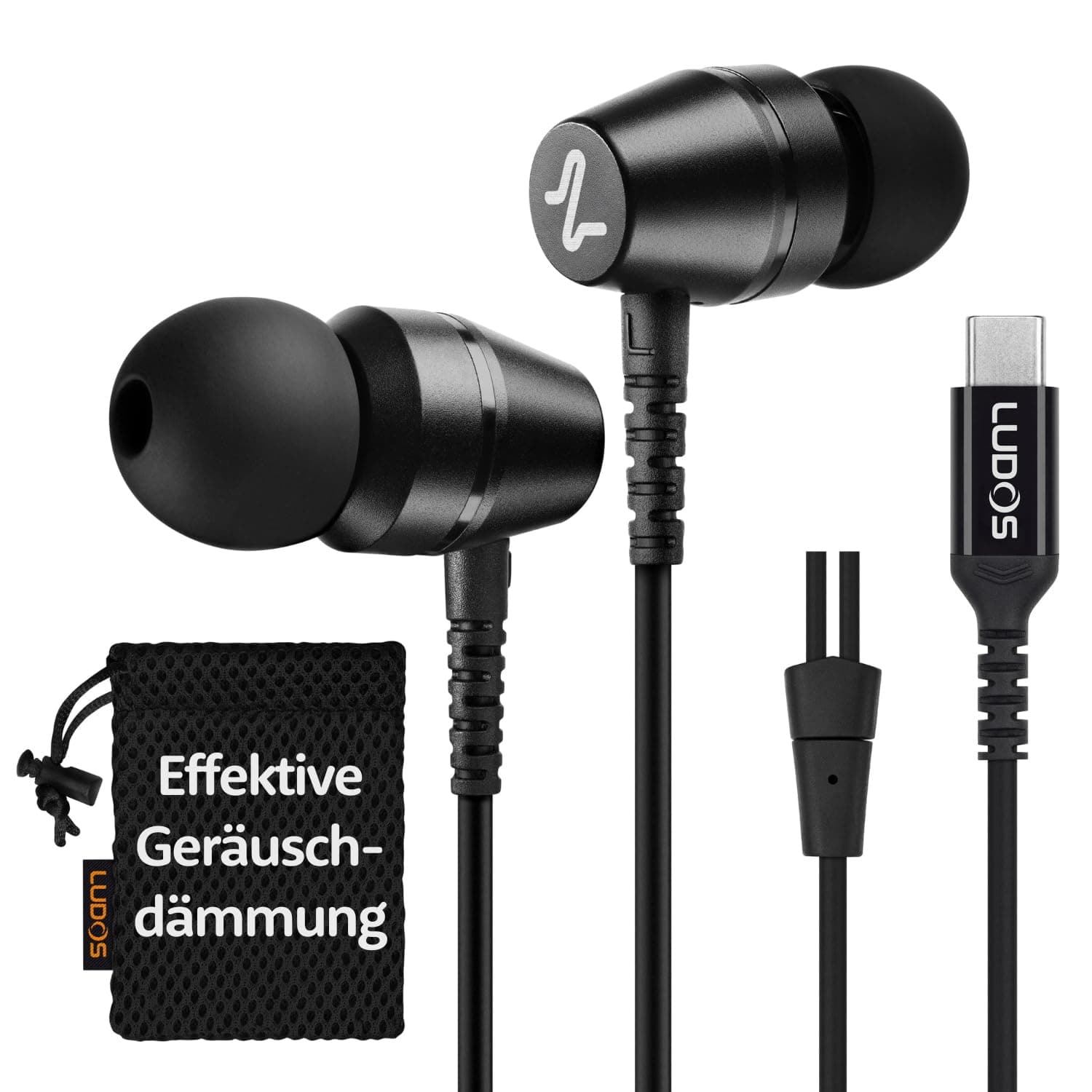 🎧 LUDOS OMNITONE USB C Kopfhörer - 5 Jahre Garantie für iPhone 16 15 Pro Max Plus Samsung Galaxy S24 S23 Ultra S22 S21 FE S20 A53 A54